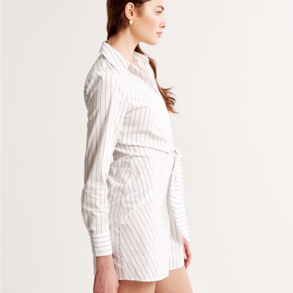 Abercrombie & Fitch Line Sleeve Wrap Shirt Dress - Picture 3 of 9